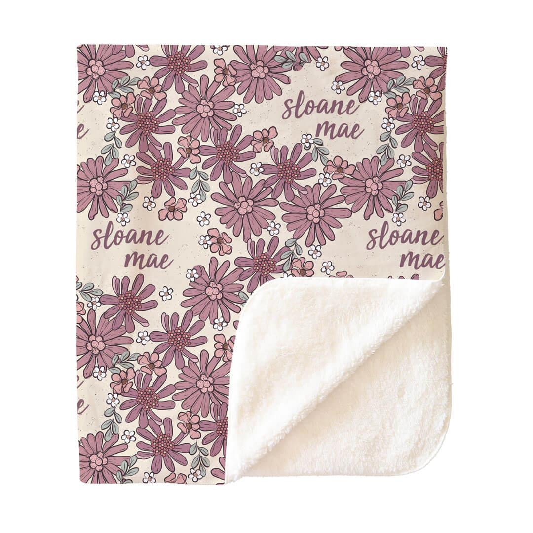 Maya's Moody Floral Personalized Kids Blanket - Image 3