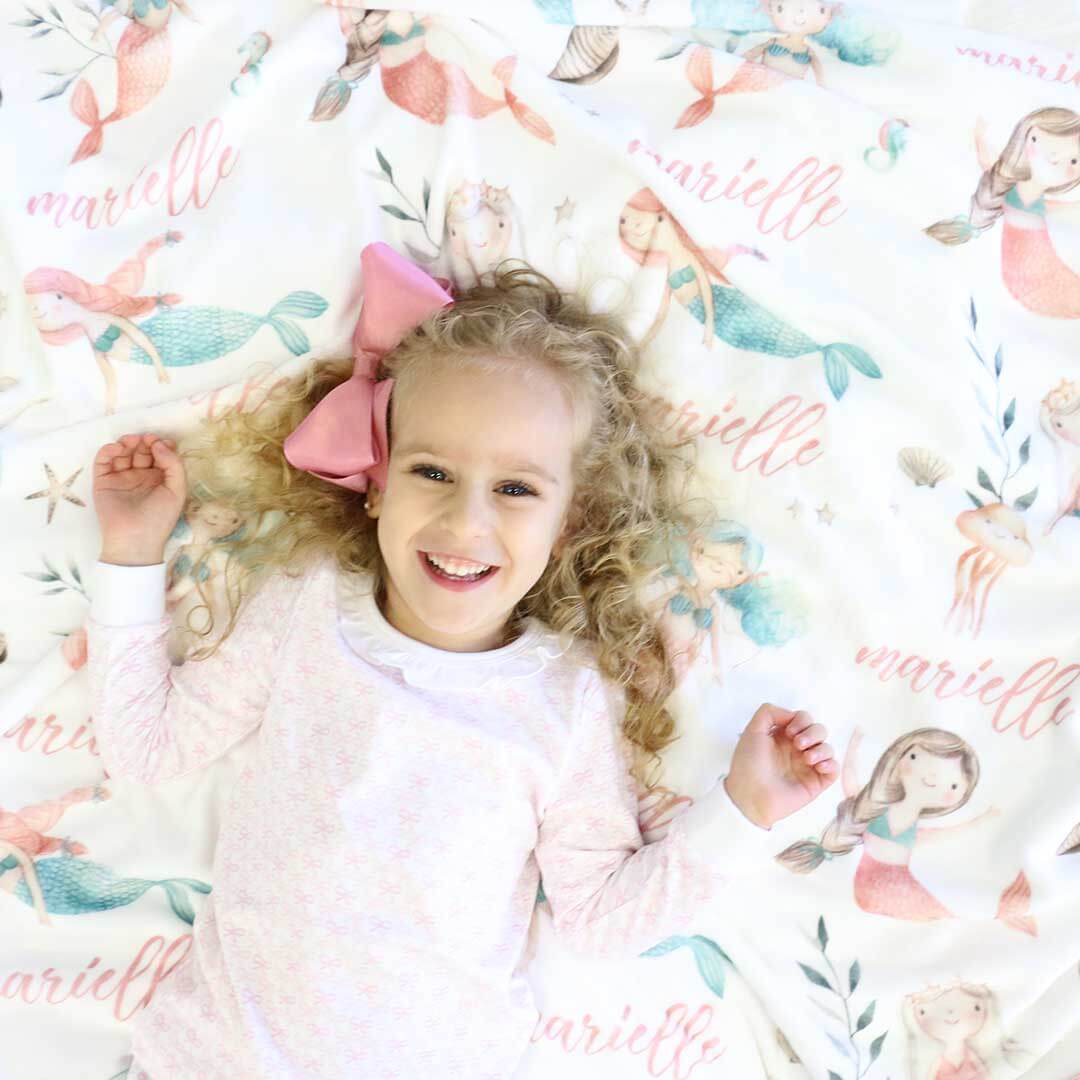 Mermaid Friends Personalized Toddler Blanket - Image 5