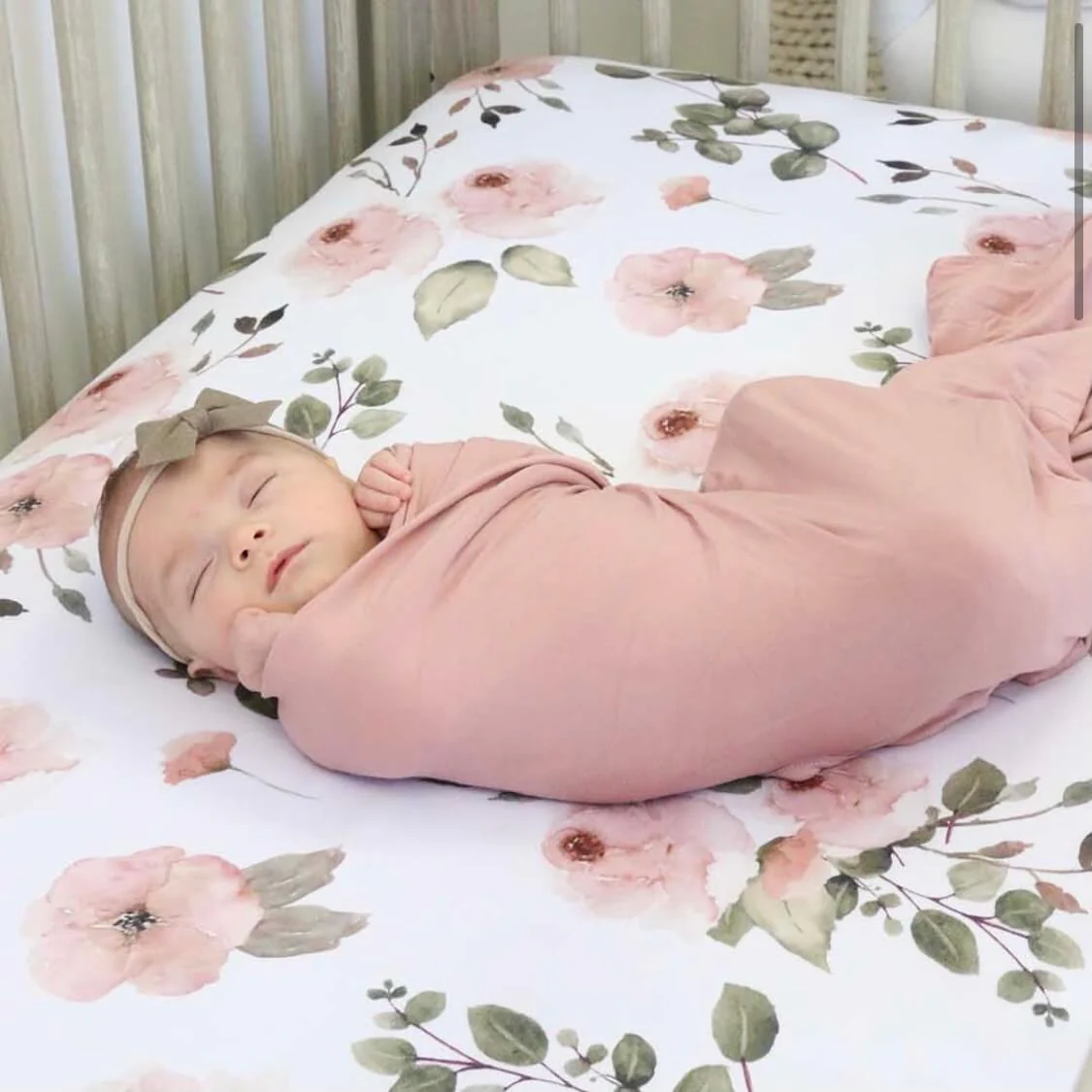 Millie's Dusty Rose Garden Crib Sheet - Image 3