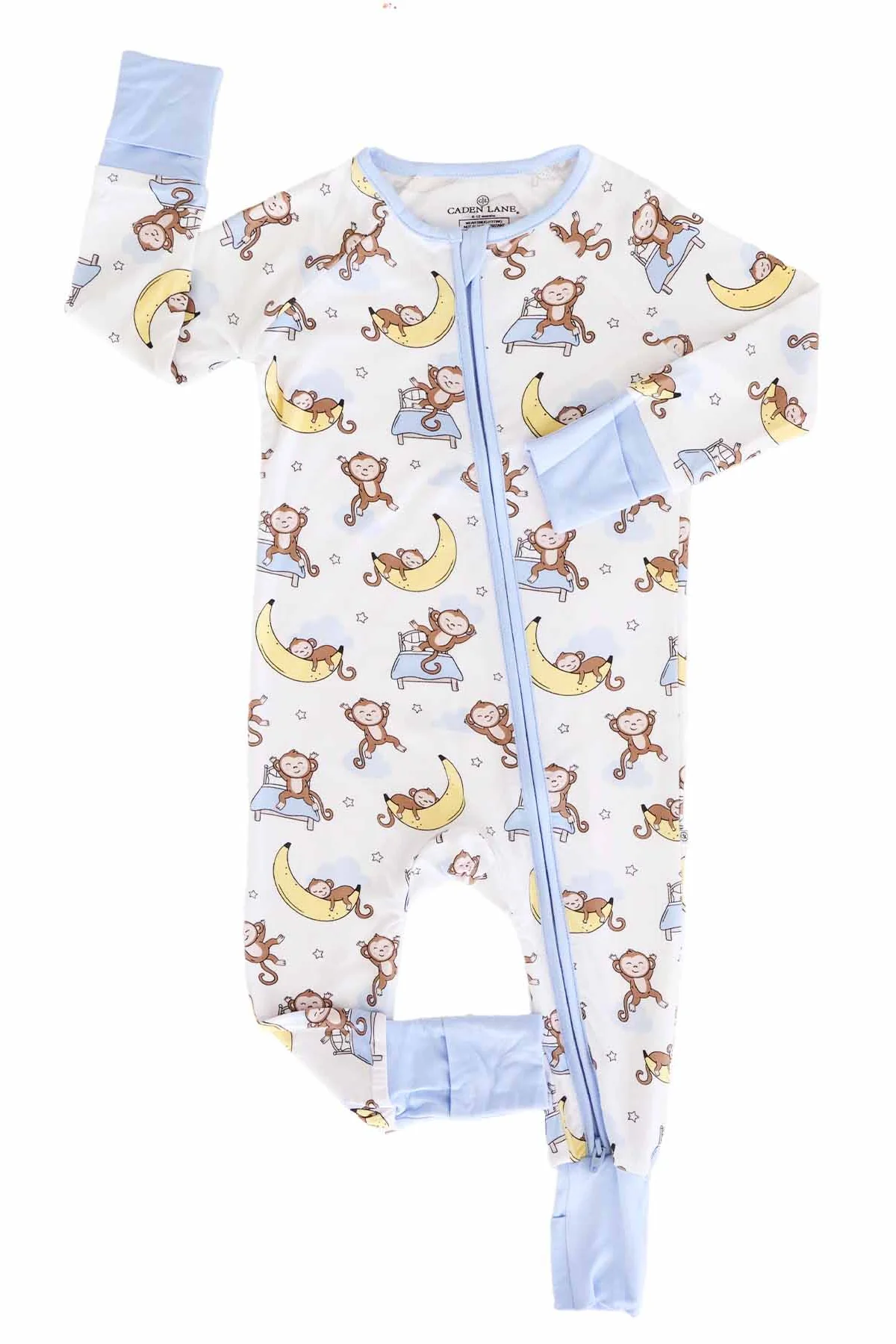 Monkey See, Monkey Snooze Convertible Zip Romper - Image 2