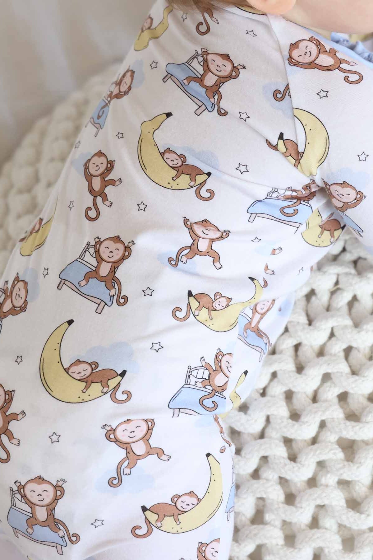 Monkey See, Monkey Snooze Convertible Zip Romper - Image 3