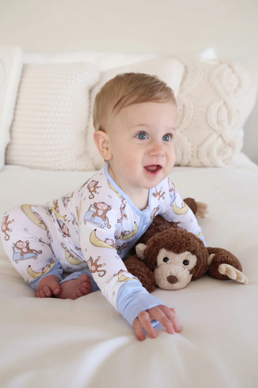 Monkey See, Monkey Snooze Convertible Zip Romper - Image 7