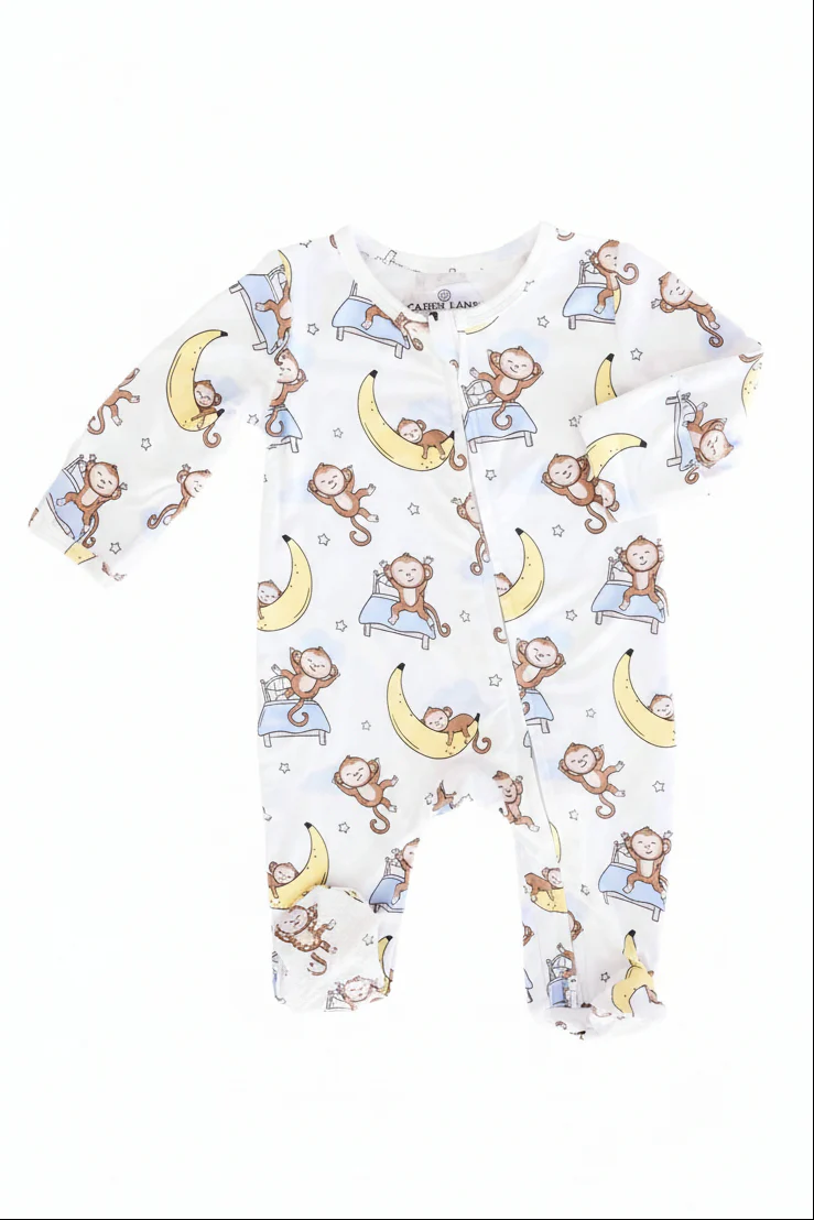 Monkey See, Monkey Snooze Zipper Footie - Image 5