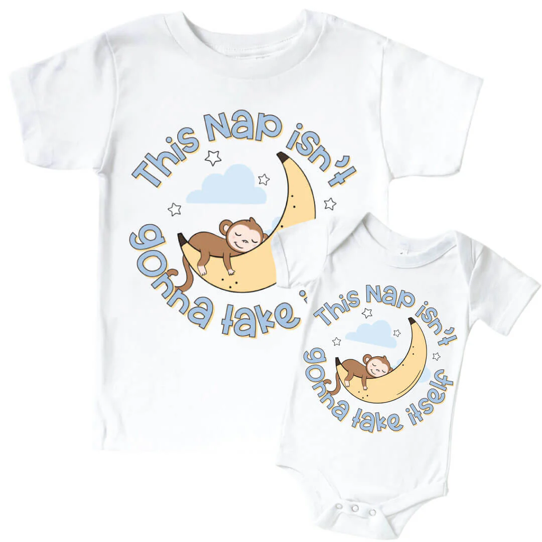 Nap Time Graphic Bodysuit & Kids Tee | White