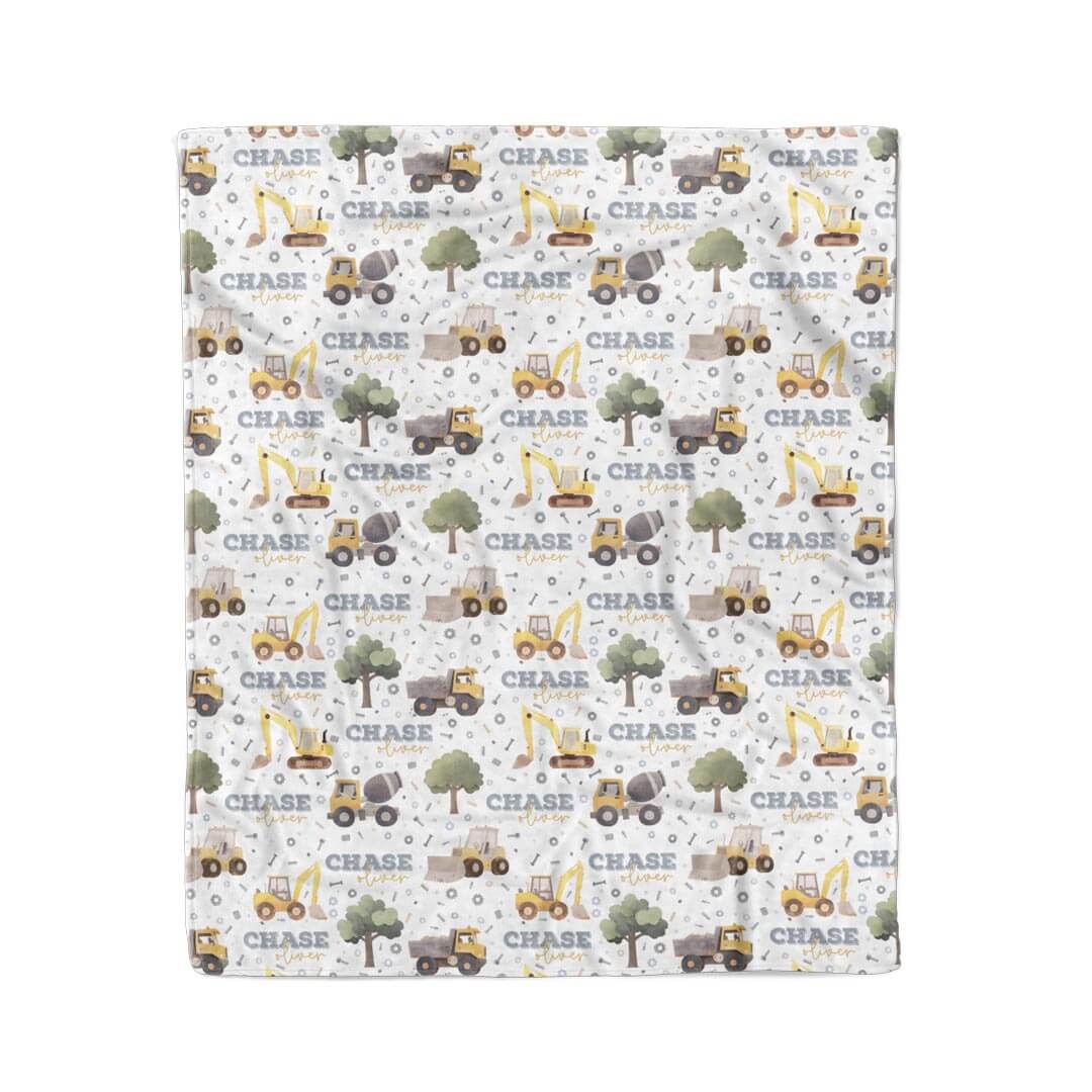 Nuts & Bolts Personalized Kids Blanket - Image 4