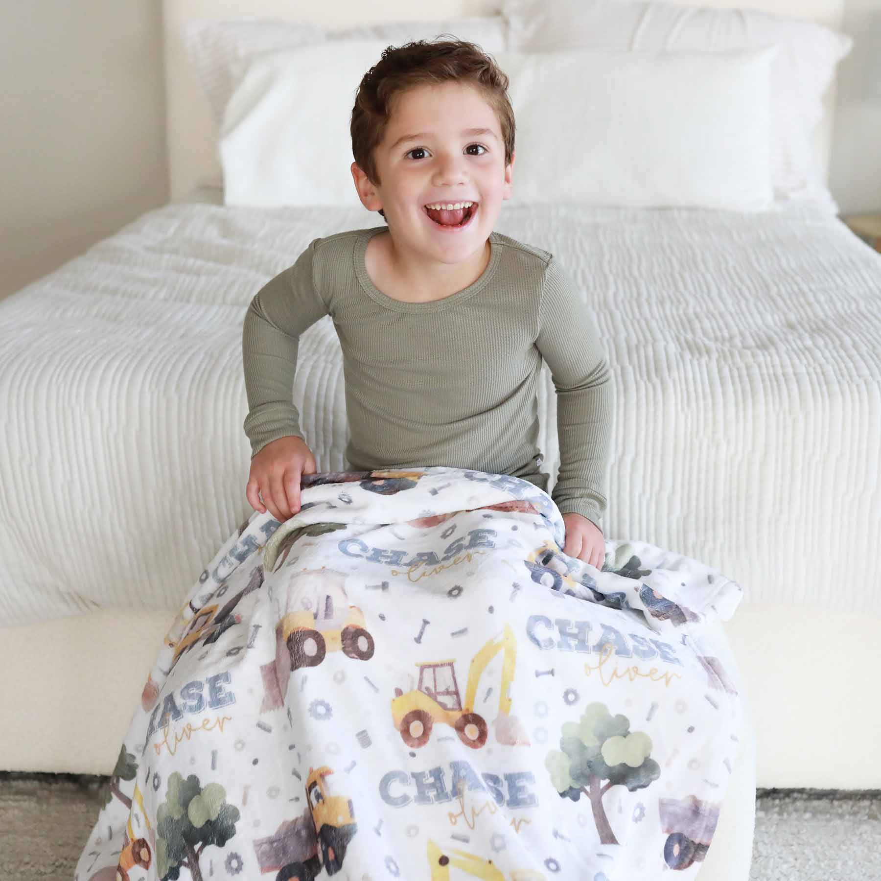 Nuts & Bolts Personalized Kids Blanket - Image 5