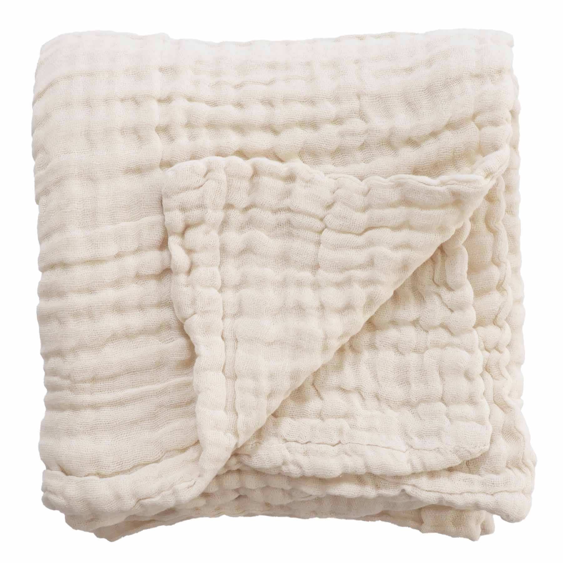 Organic Cotton Gauze Swaddle Blanket | Vanilla - Image 2