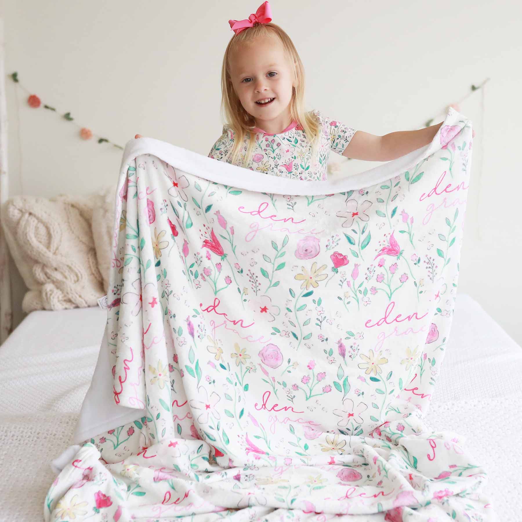 Paris Petals Personalized Kids Blanket - Image 3