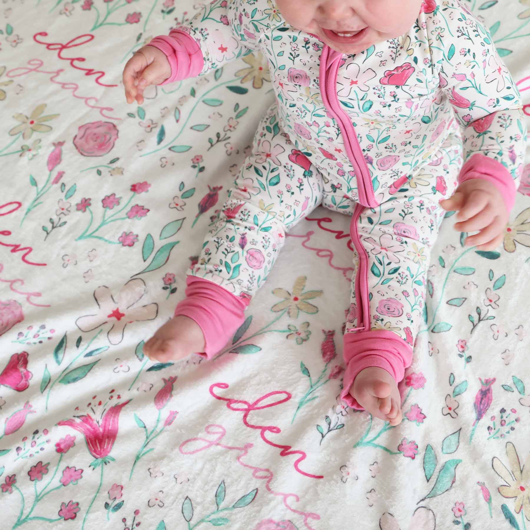 Paris Petals Personalized Kids Blanket - Image 4