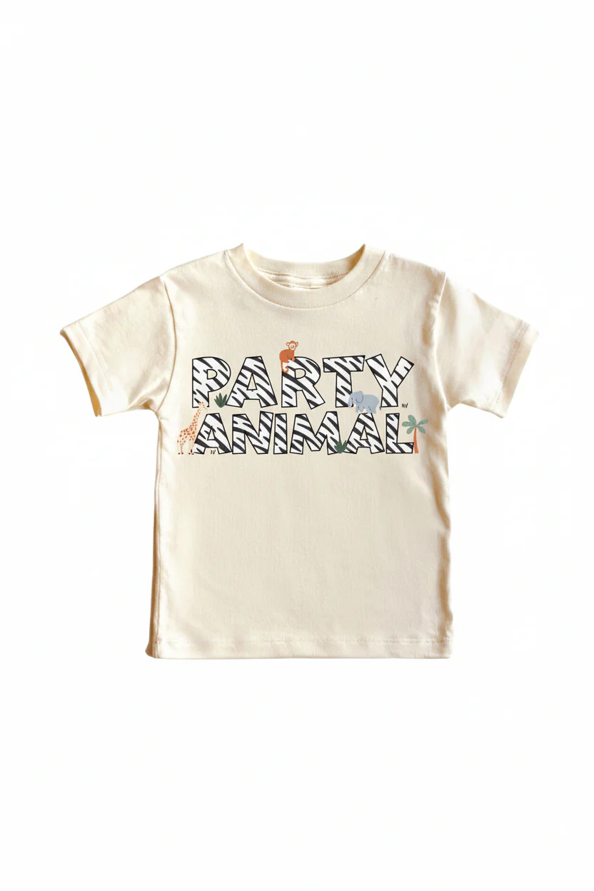Party Animal Graphic Bodysuit & Kids Tee | Natural - Image 3