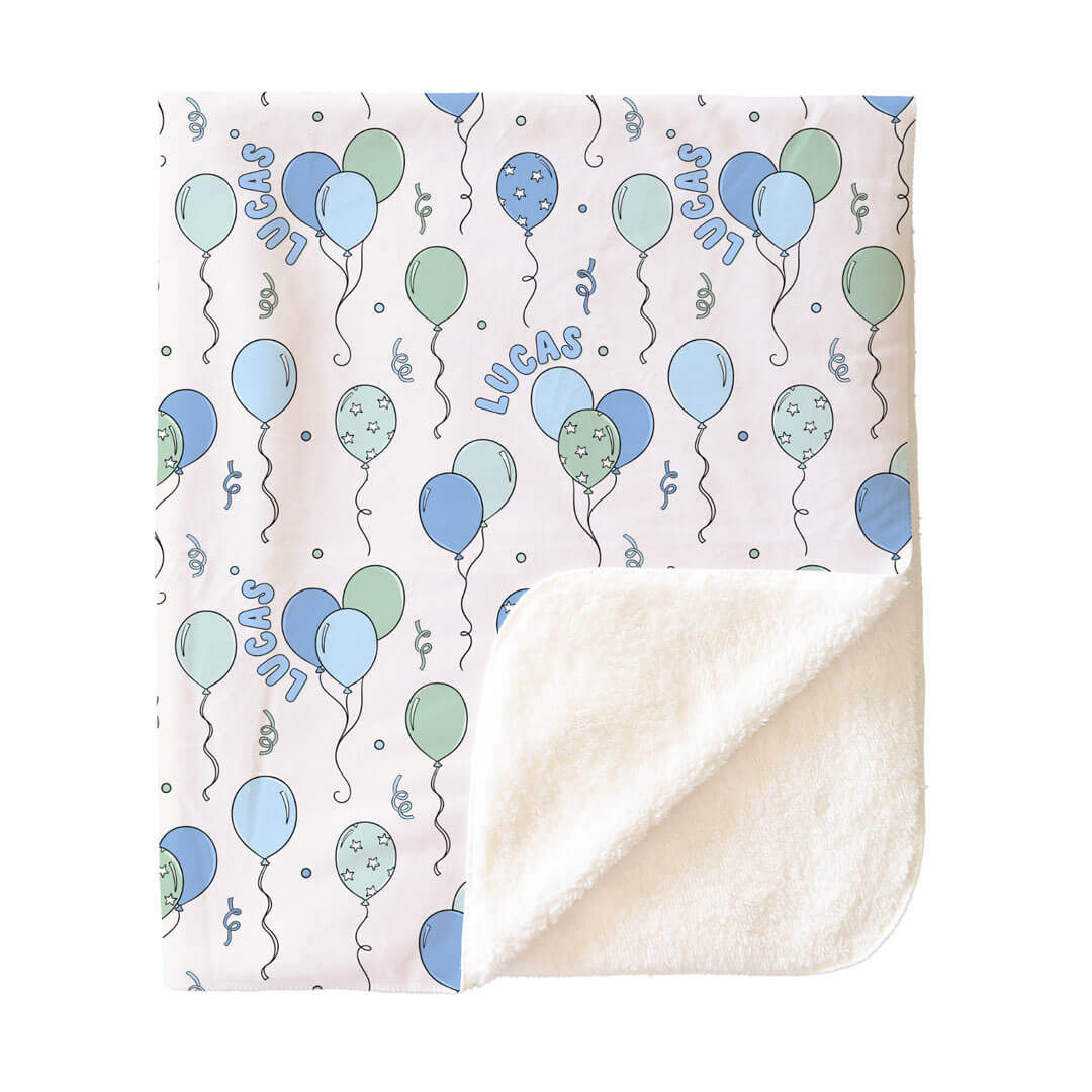 Party Time Personalized Kids Blanket | Blue - Image 7