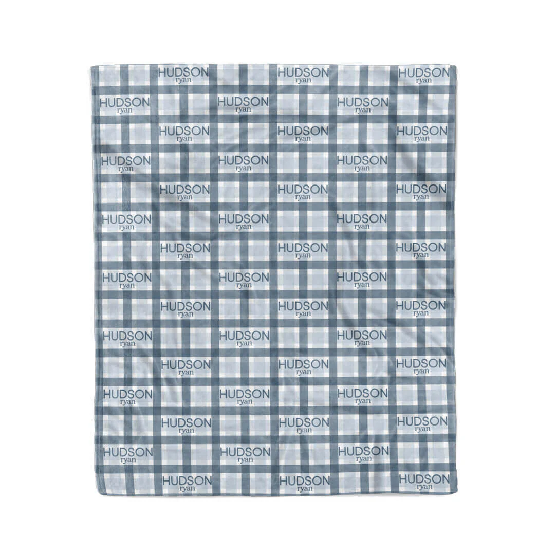 Paxton's Plaid Personalized Kids Blanket - Image 2