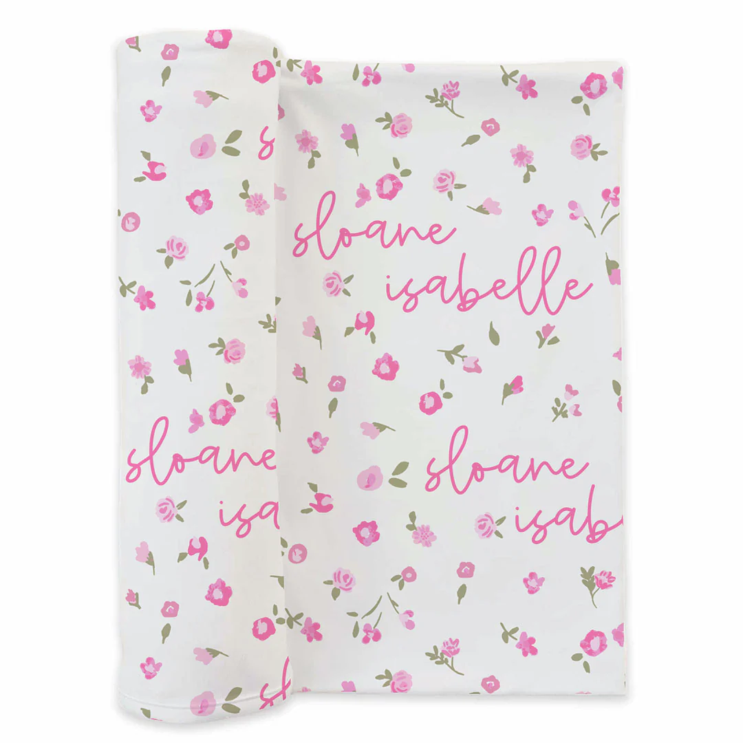 Penny's Posies Personalized Swaddle Blanket - Image 2
