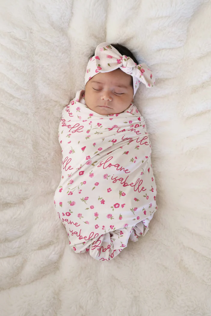 Penny's Posies Bamboo Waffle Knit Large Bow Headwrap - Image 3