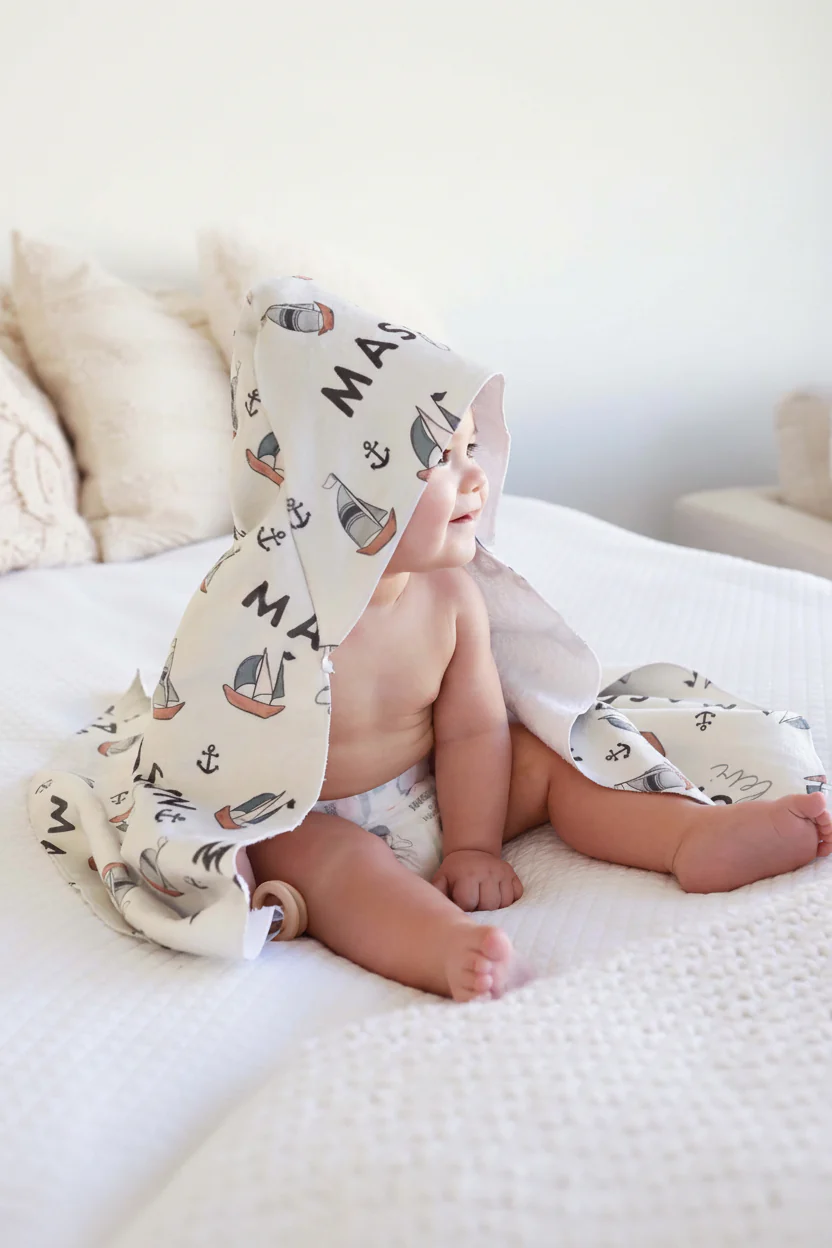 Personalized Hooded Towel | Set Sail - Image 2