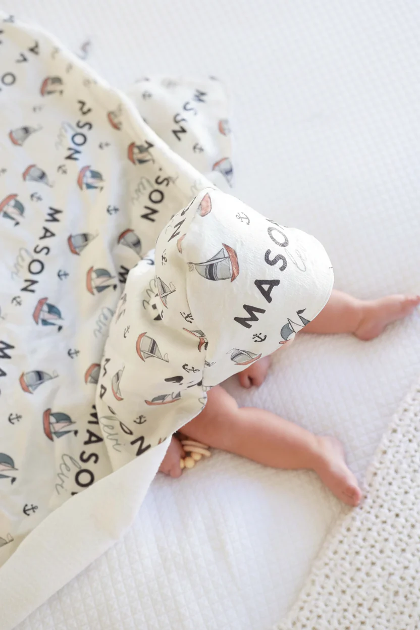 Personalized Hooded Towel | Set Sail - Image 3