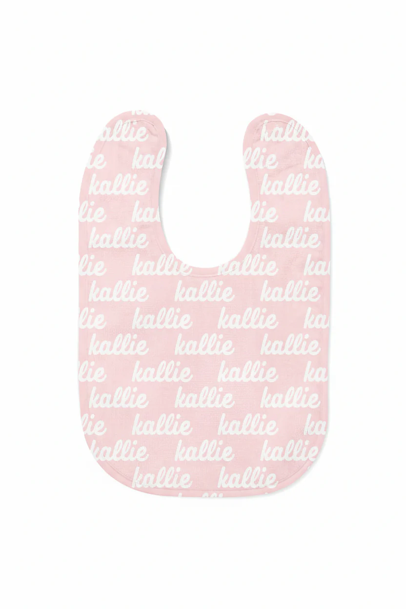 Personalized Baby Name Bib | Baby Pink