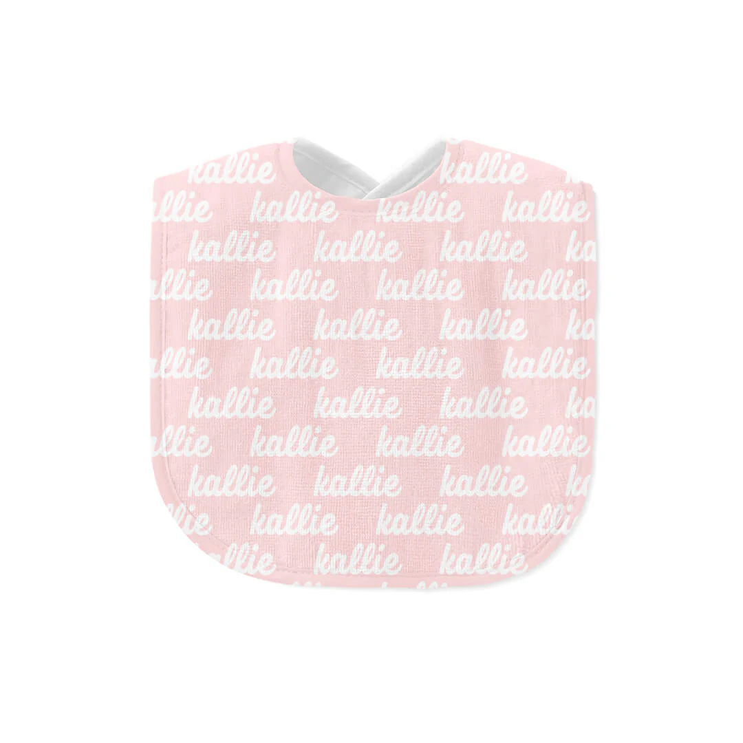 Personalized Baby Name Bib | Baby Pink - Image 2