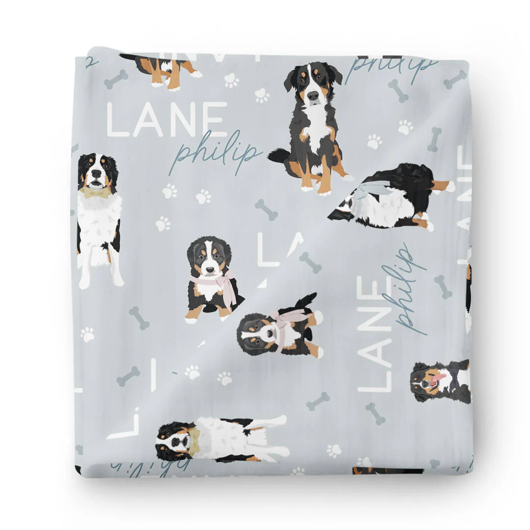 Personalized Baby Name Swaddle Blanket | Dog Breeds - Image 10