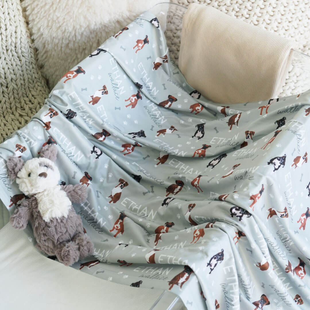Personalized Baby Name Swaddle Blanket | Dog Breeds - Image 2