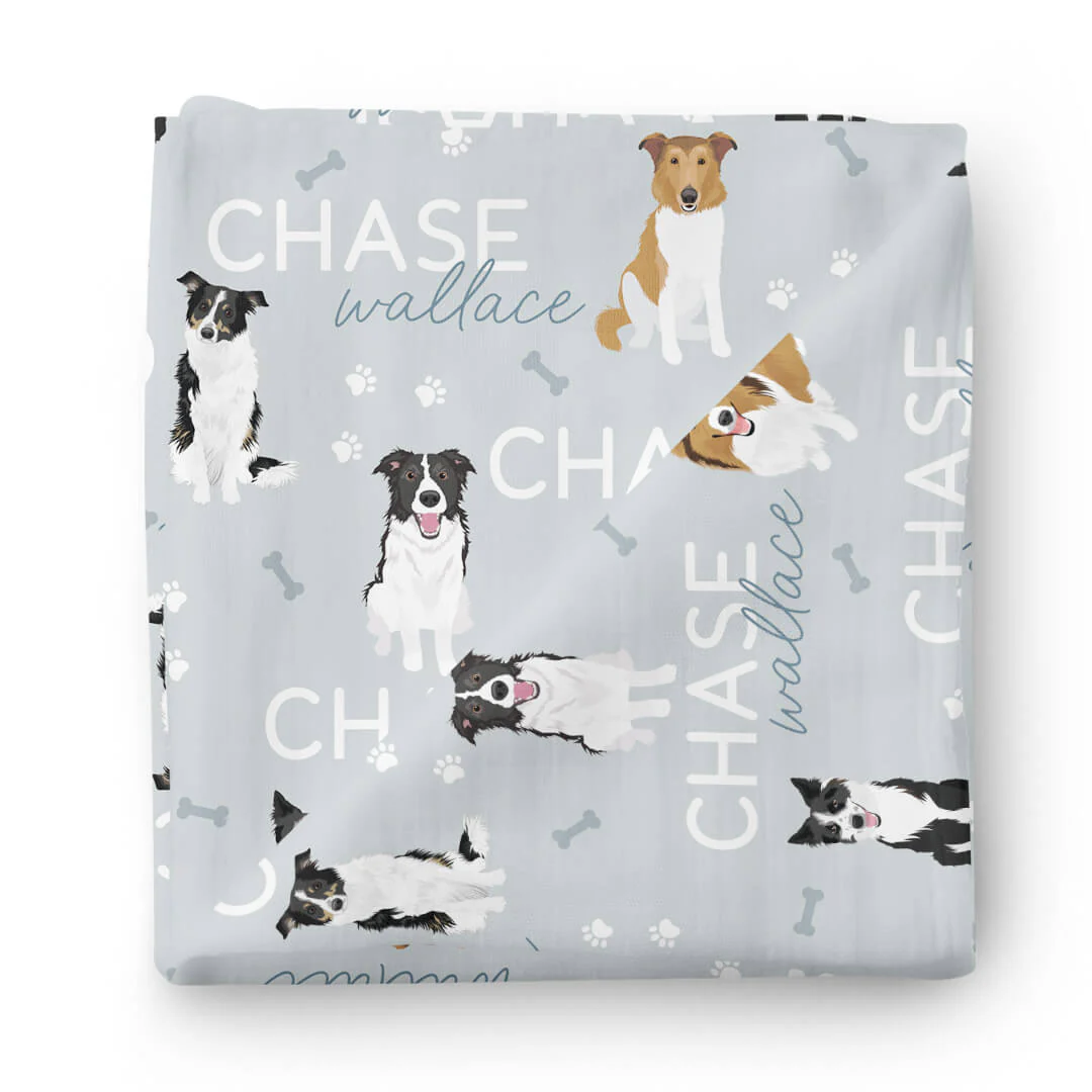 Personalized Baby Name Swaddle Blanket | Dog Breeds - Image 27