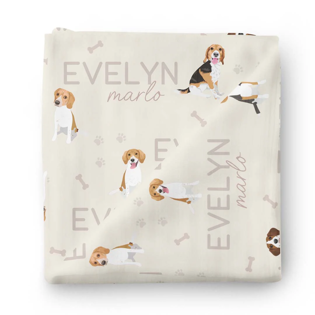 Personalized Baby Name Swaddle Blanket | Dog Breeds - Image 28