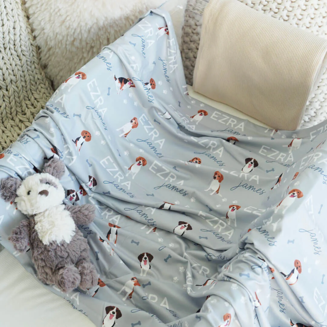Personalized Baby Name Swaddle Blanket | Dog Breeds - Image 29