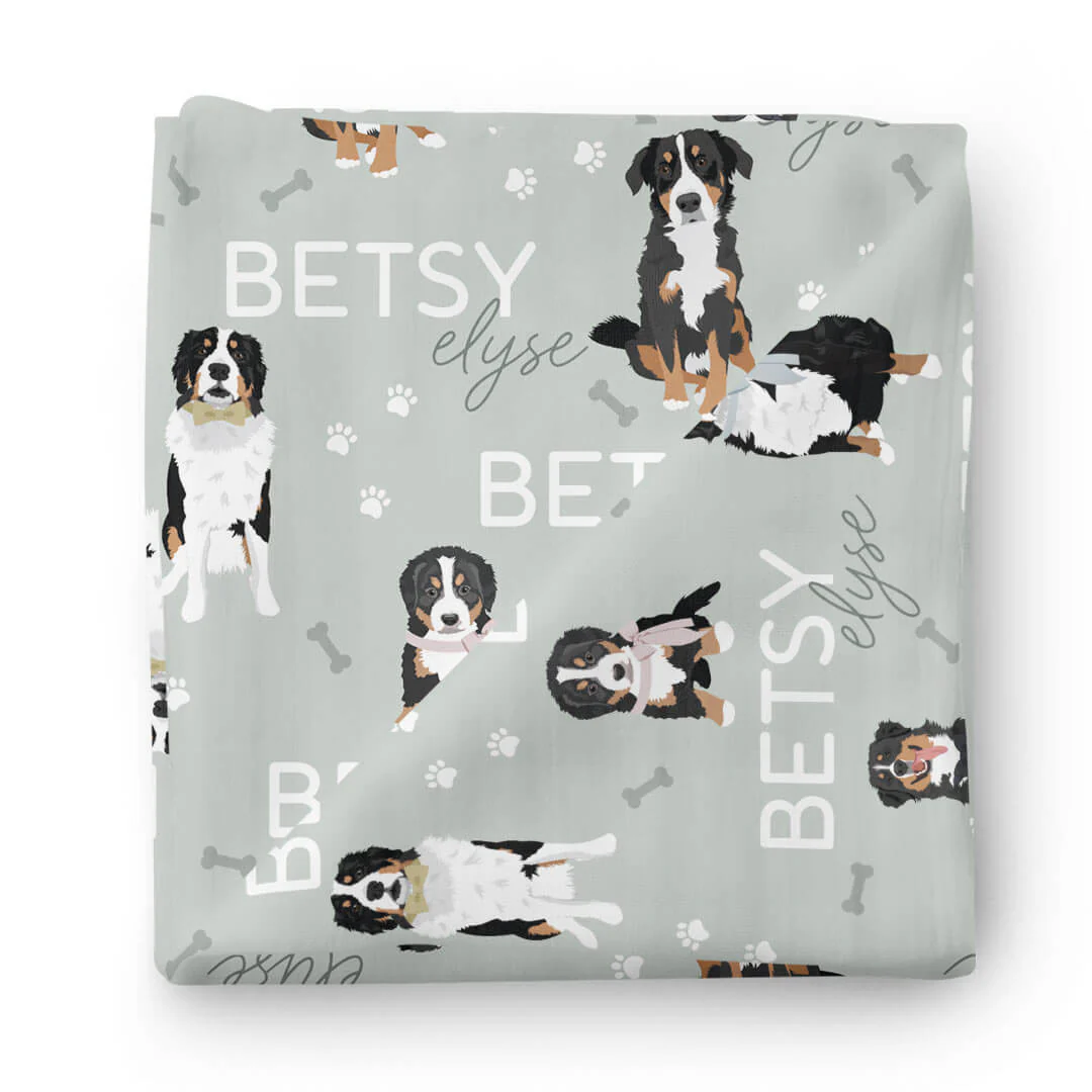 Personalized Baby Name Swaddle Blanket | Dog Breeds - Image 31