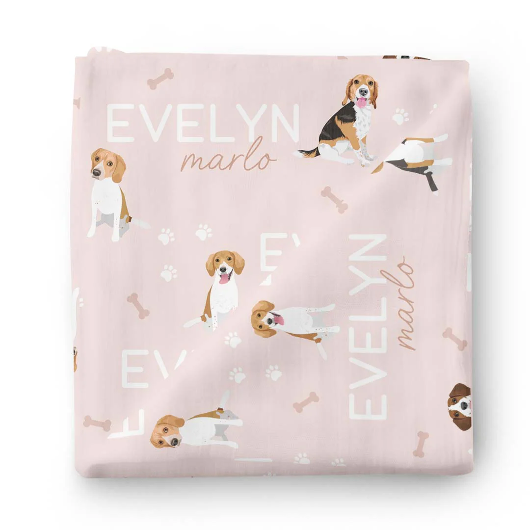 Personalized Baby Name Swaddle Blanket | Dog Breeds - Image 4
