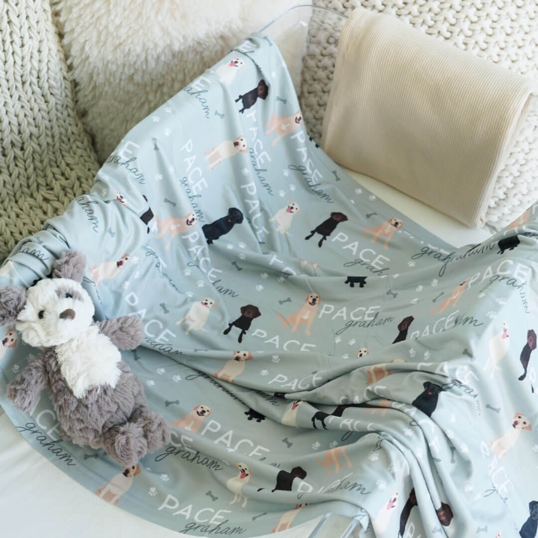 Personalized Baby Name Swaddle Blanket | Dog Breeds - Image 67