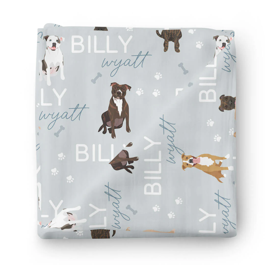 Personalized Baby Name Swaddle Blanket | Dog Breeds - Image 70