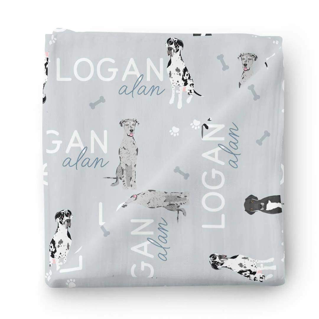Personalized Baby Name Swaddle Blanket | Dog Breeds - Image 76