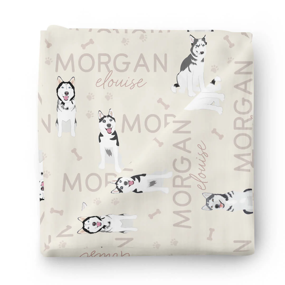 Personalized Baby Name Swaddle Blanket | Dog Breeds - Image 78