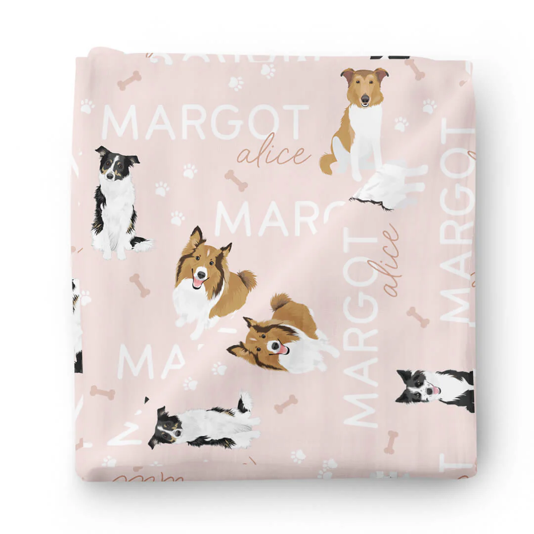Personalized Baby Name Swaddle Blanket | Dog Breeds - Image 9