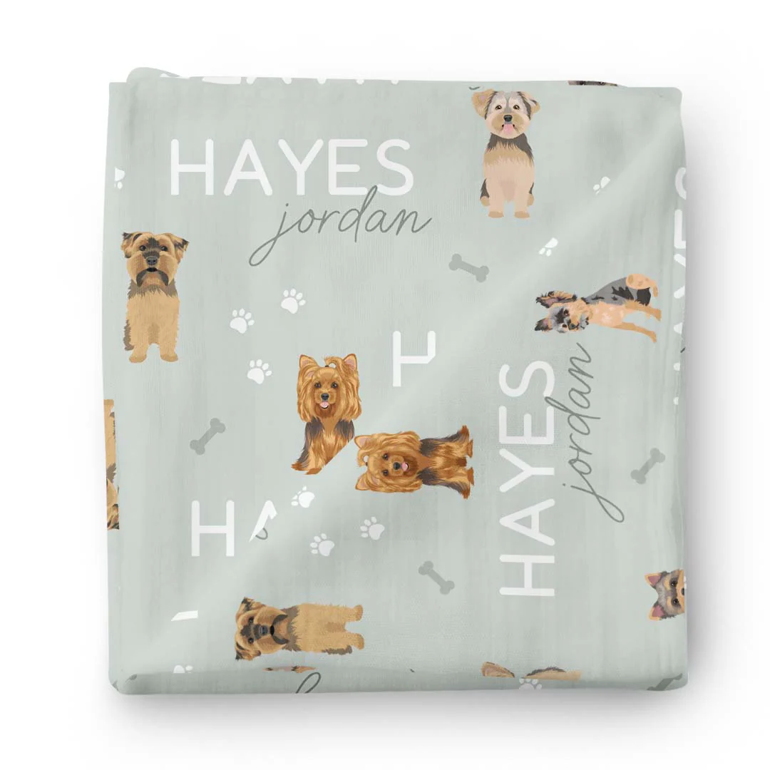 Personalized Baby Name Swaddle Blanket | Dog Breeds - Image 98