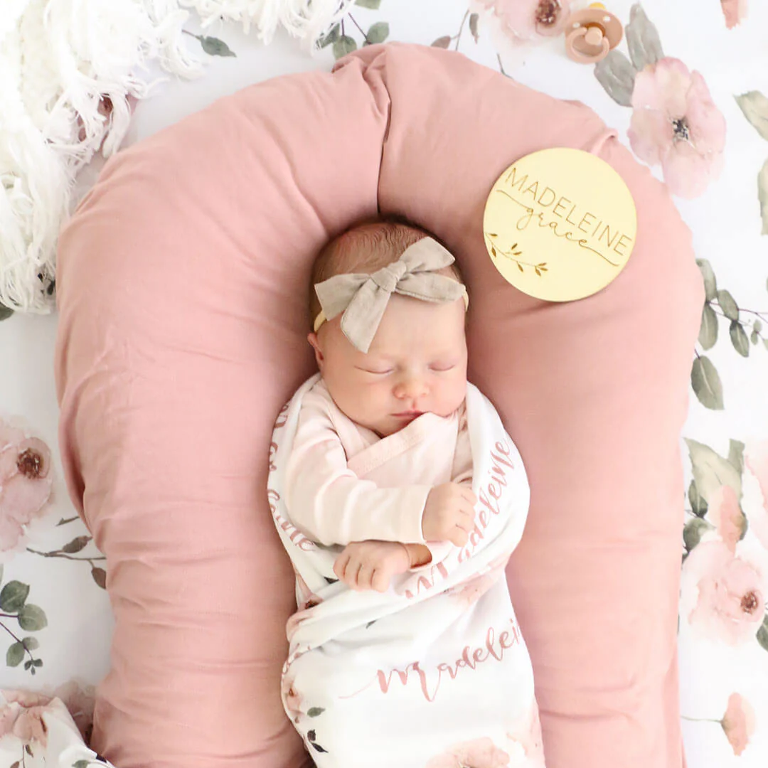 Personalized Baby Name Wood Announcement | Leaves - Image 4