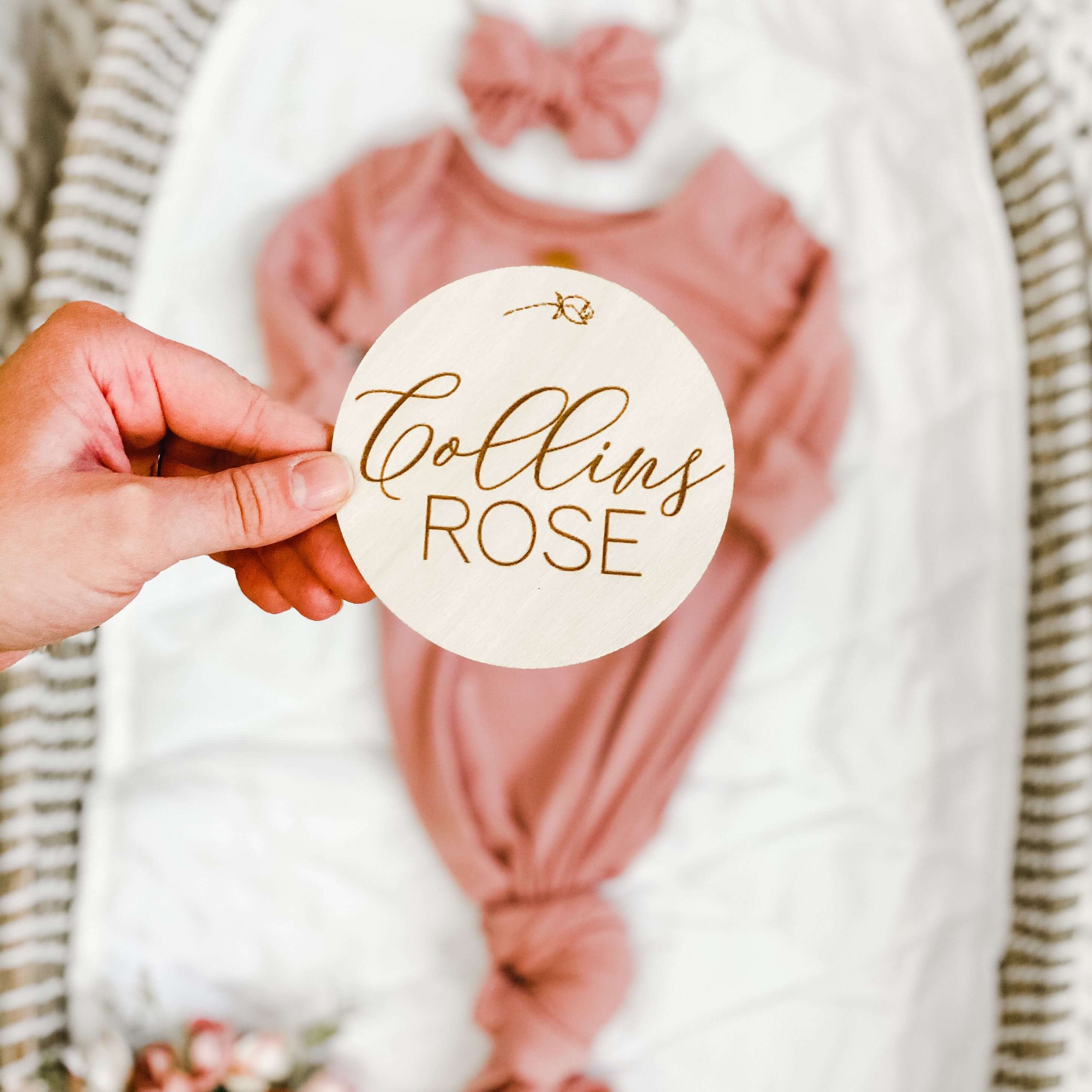 Personalized Baby Name Wood Announcement | Script