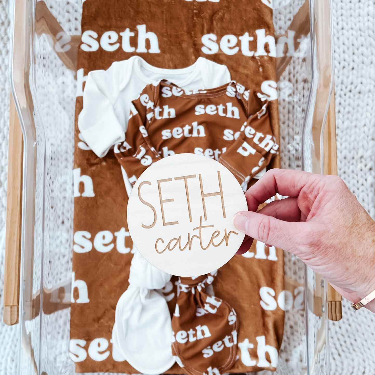 Personalized Baby Name Wood Announcement | Simple - Image 3
