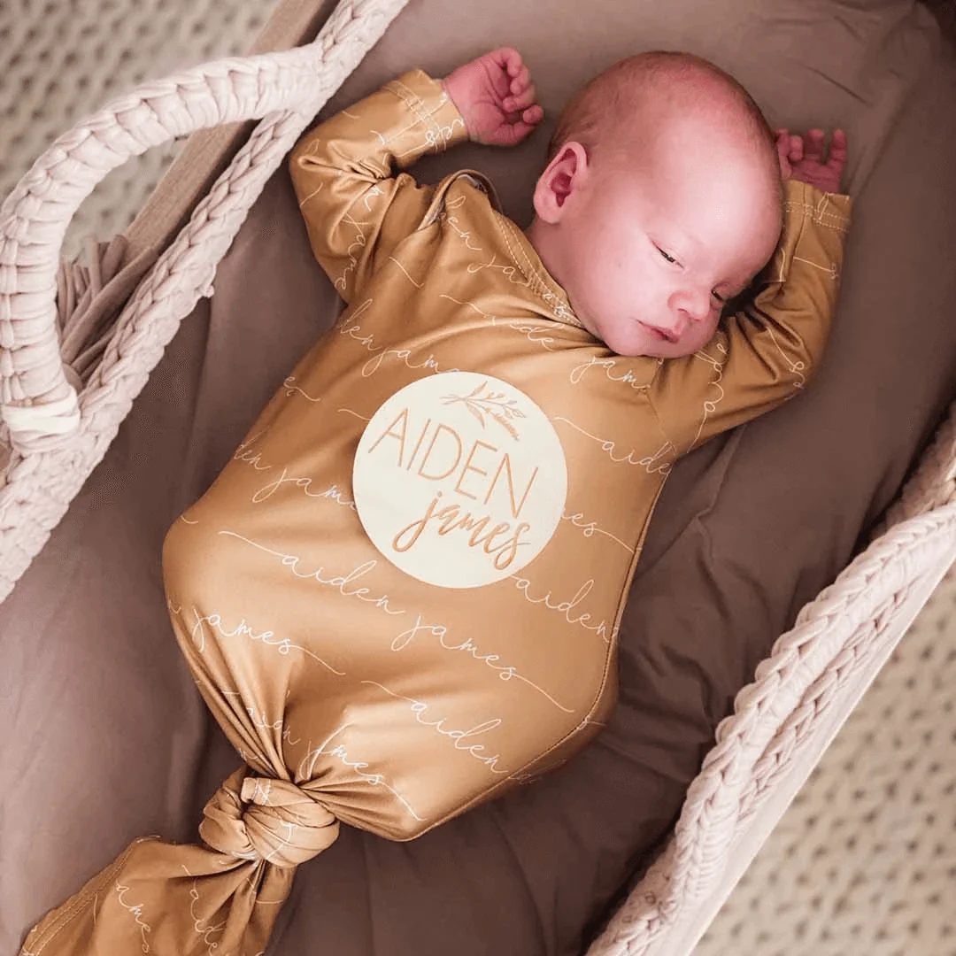 Personalized Baby Name Wood Announcement | Wheatgrass