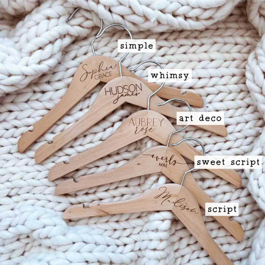 Personalized Baby Name Wood Hangers - Image 2