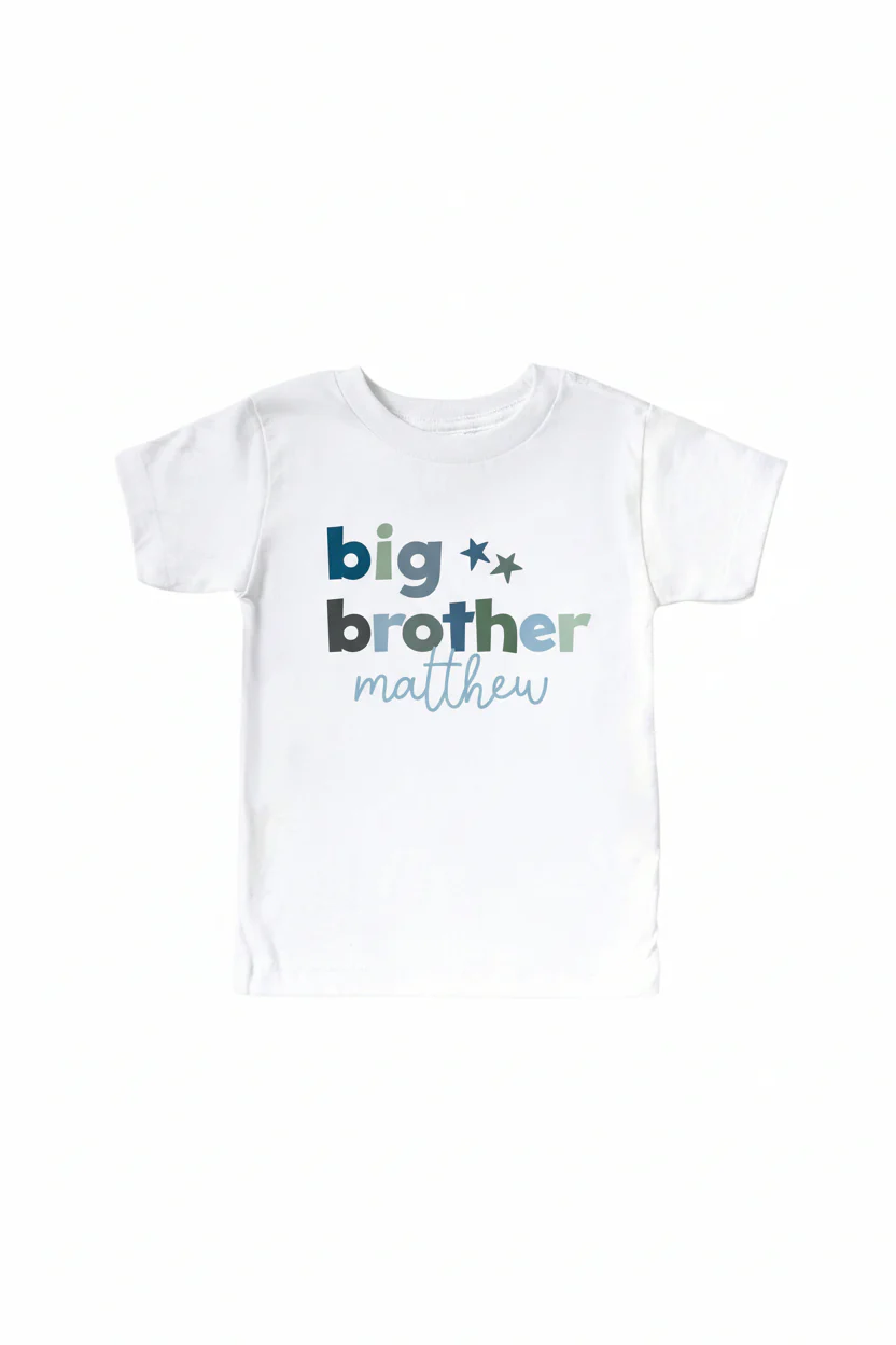 Personalized Big Sibling Kids Graphic Tee | White - Image 2