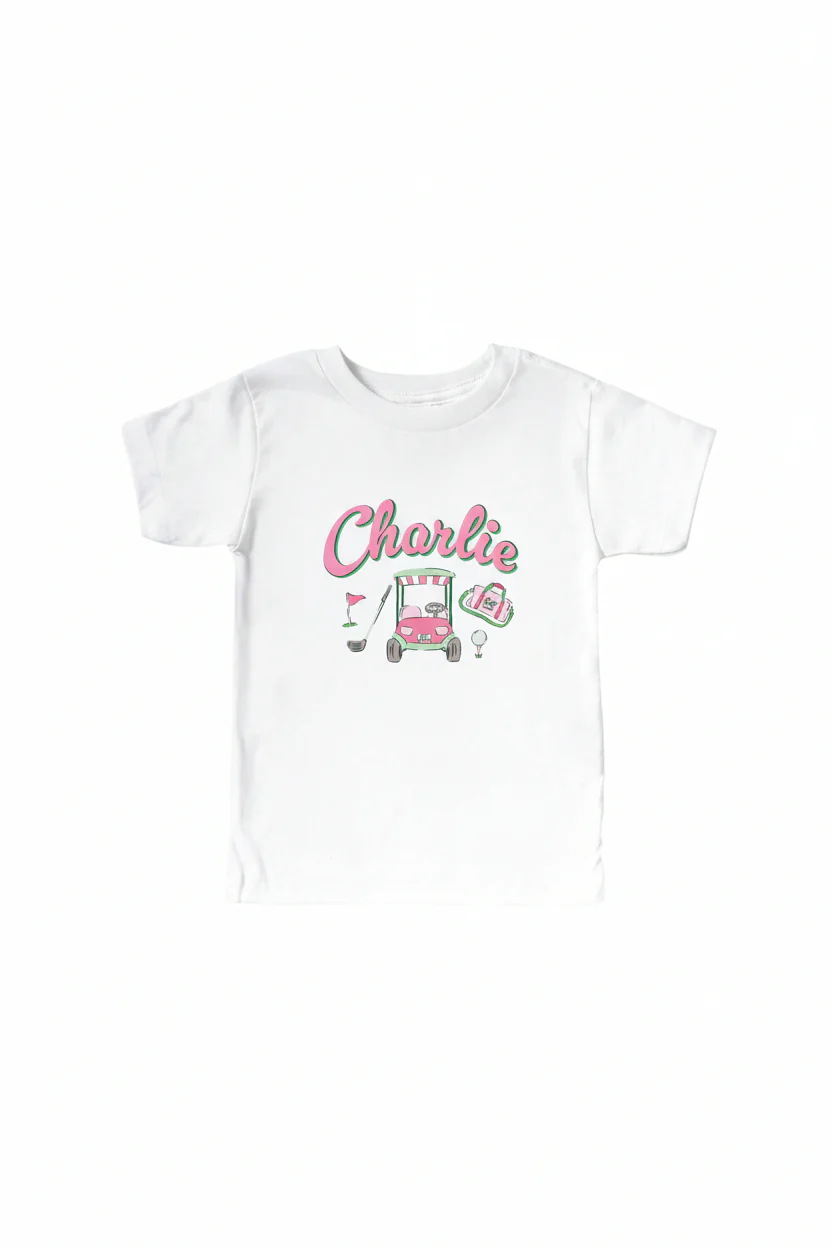 Personalized Birdie Babes Kids Graphic Tee | White - Image 2