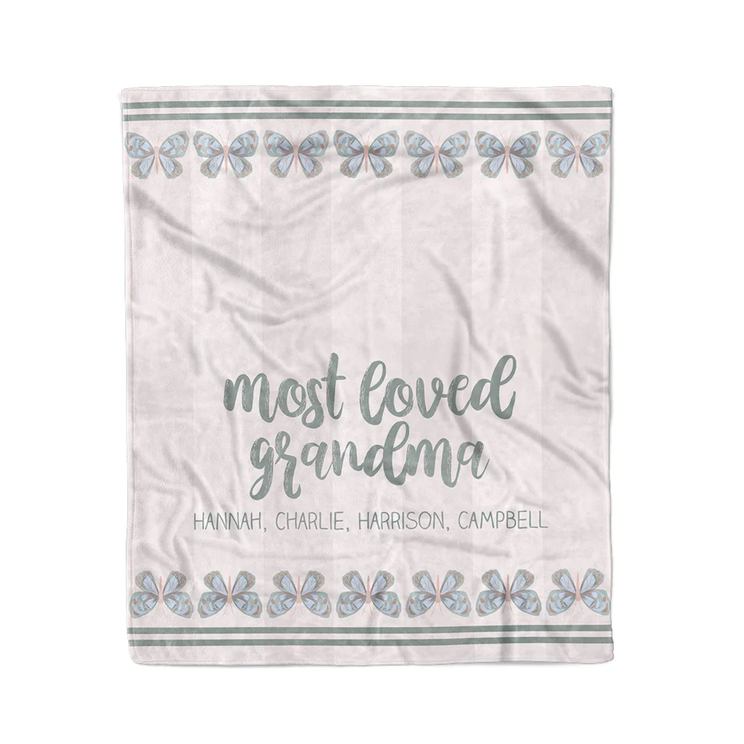 Personalized Blanket | Grandma's Butterfly Love - Image 2