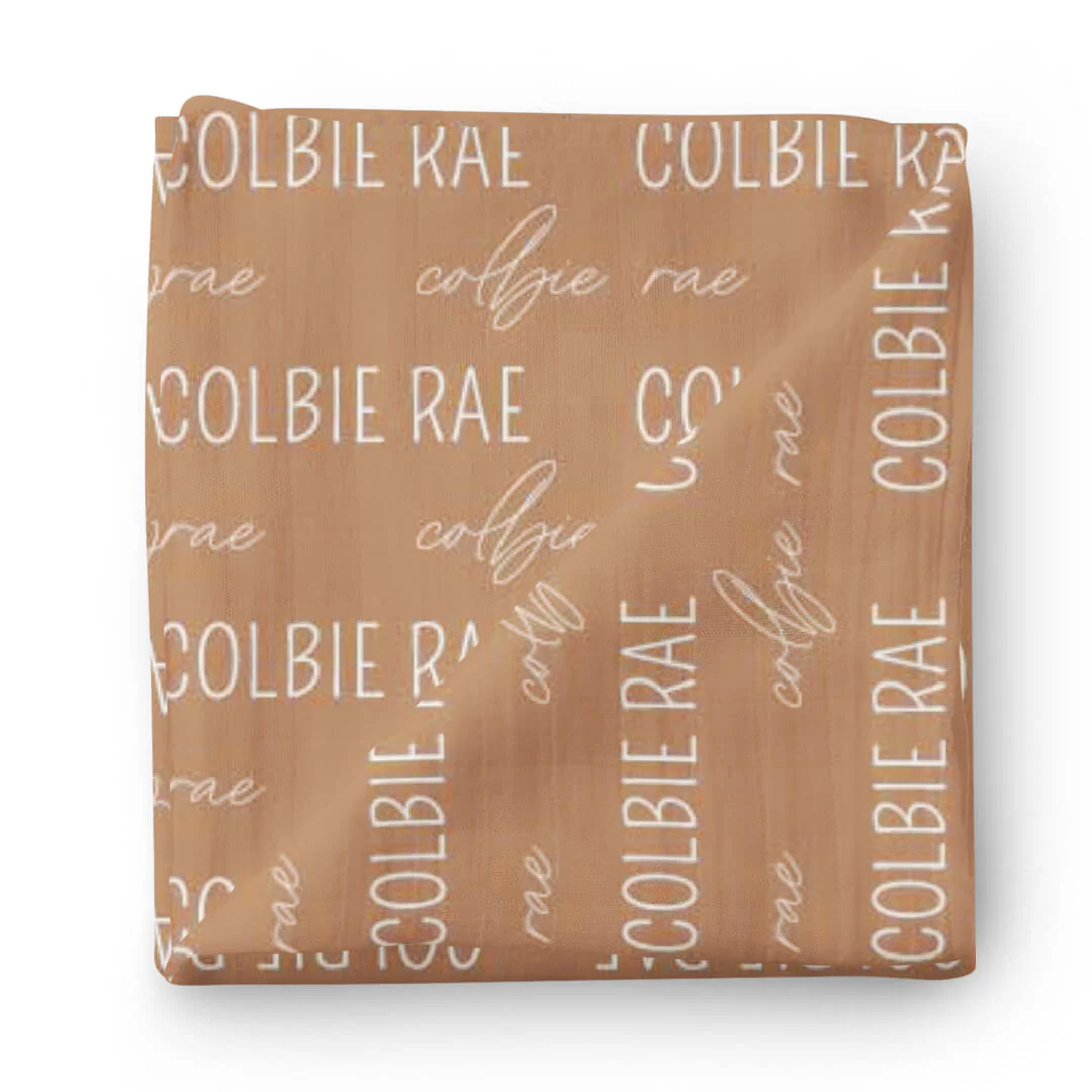 Personalized Camel Baby Name Swaddle Blanket - Image 2
