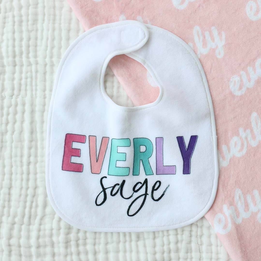 Personalized Color Block Baby Name Bib | Brights