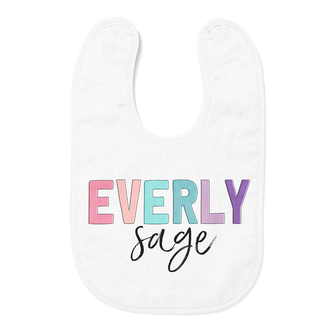 Personalized Color Block Baby Name Bib | Brights - Image 2
