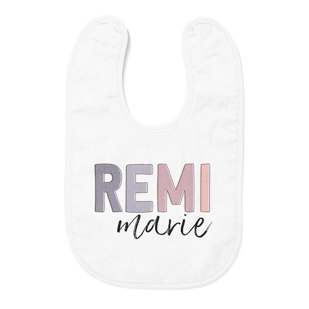 Personalized Color Block Baby Name Bib | Dusty Hues - Image 3