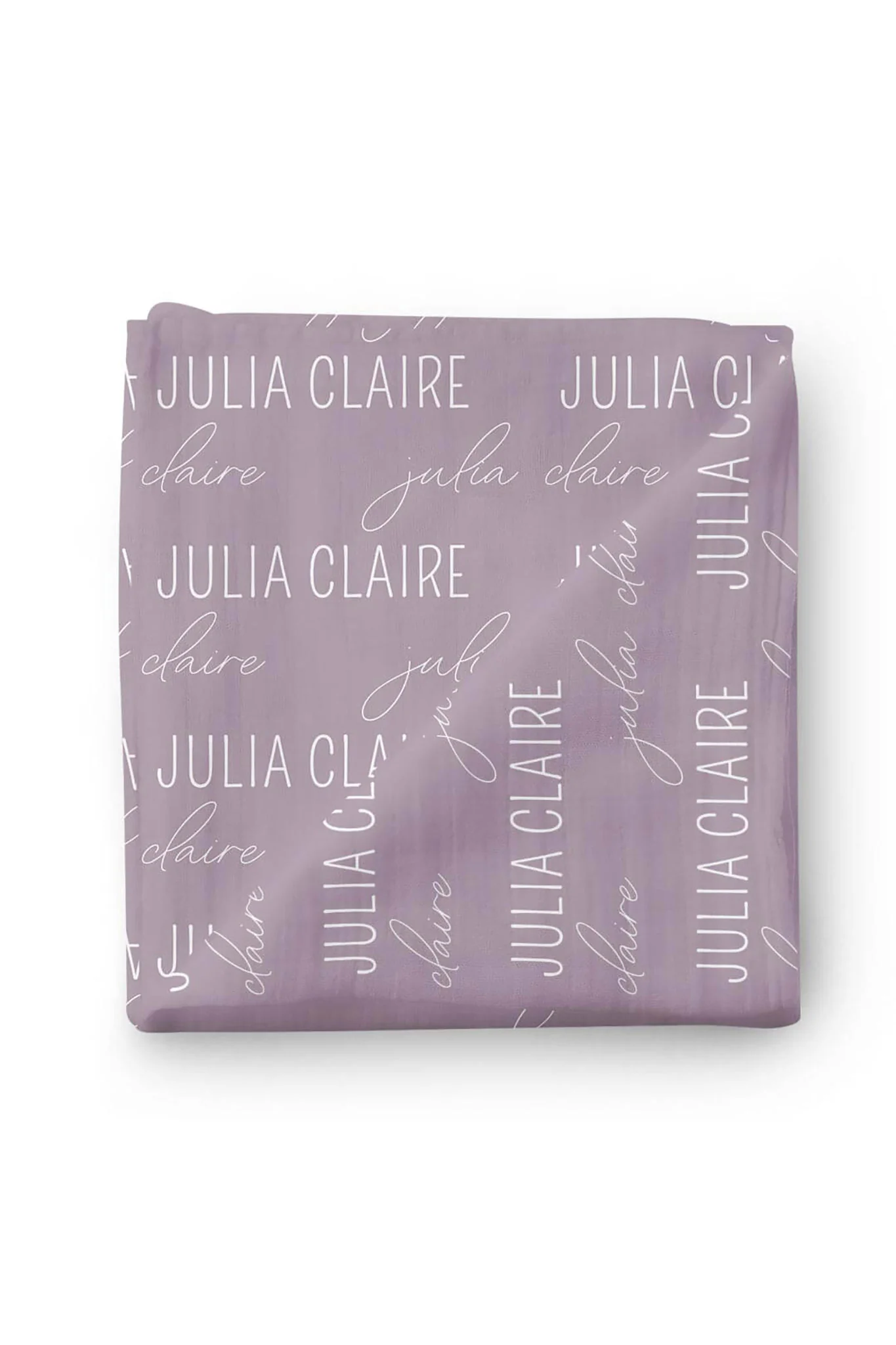 Personalized Dusty Purple Baby Name Swaddle Blanket - Image 2