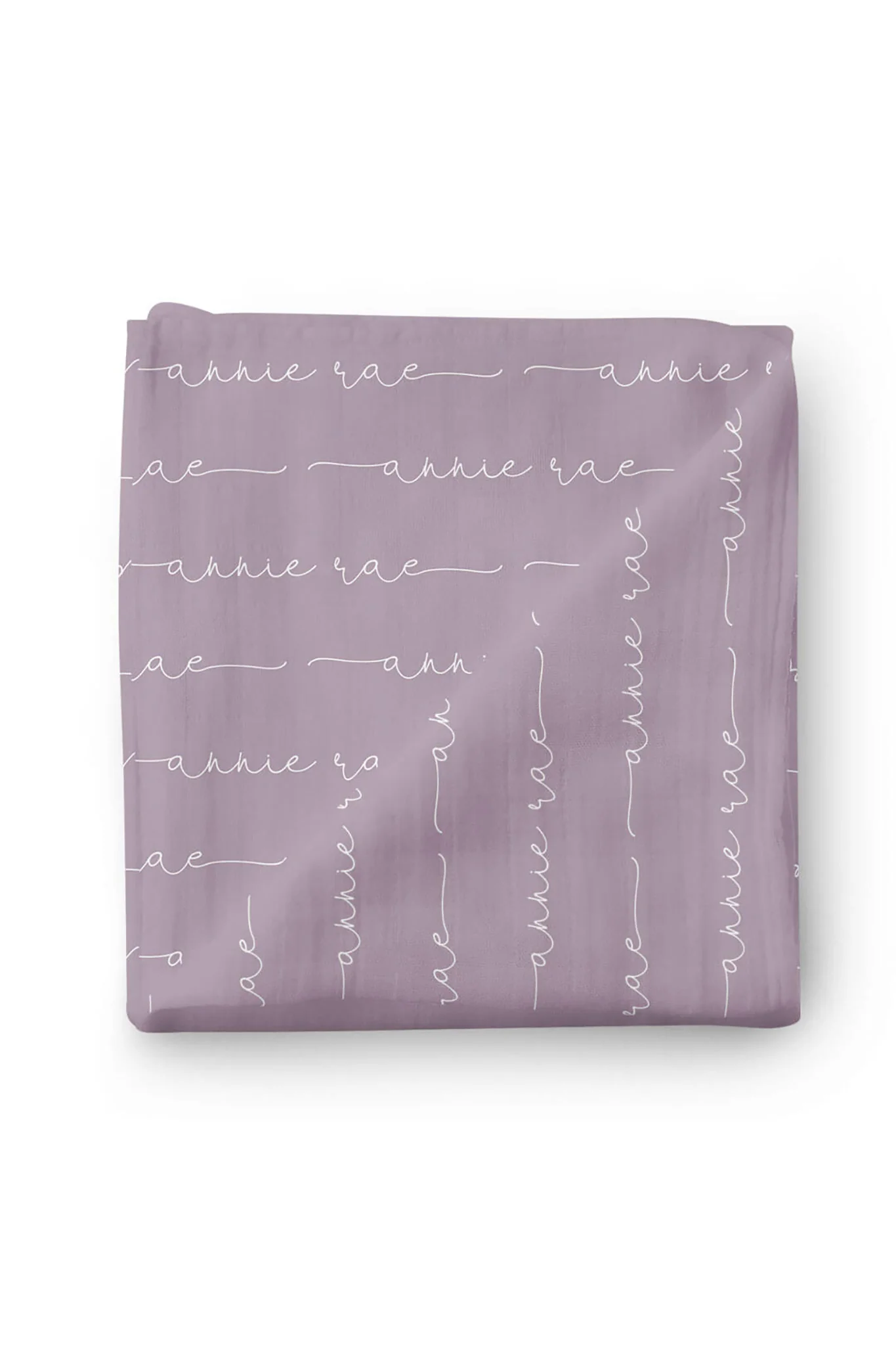 Personalized Dusty Purple Baby Name Swaddle Blanket - Image 7