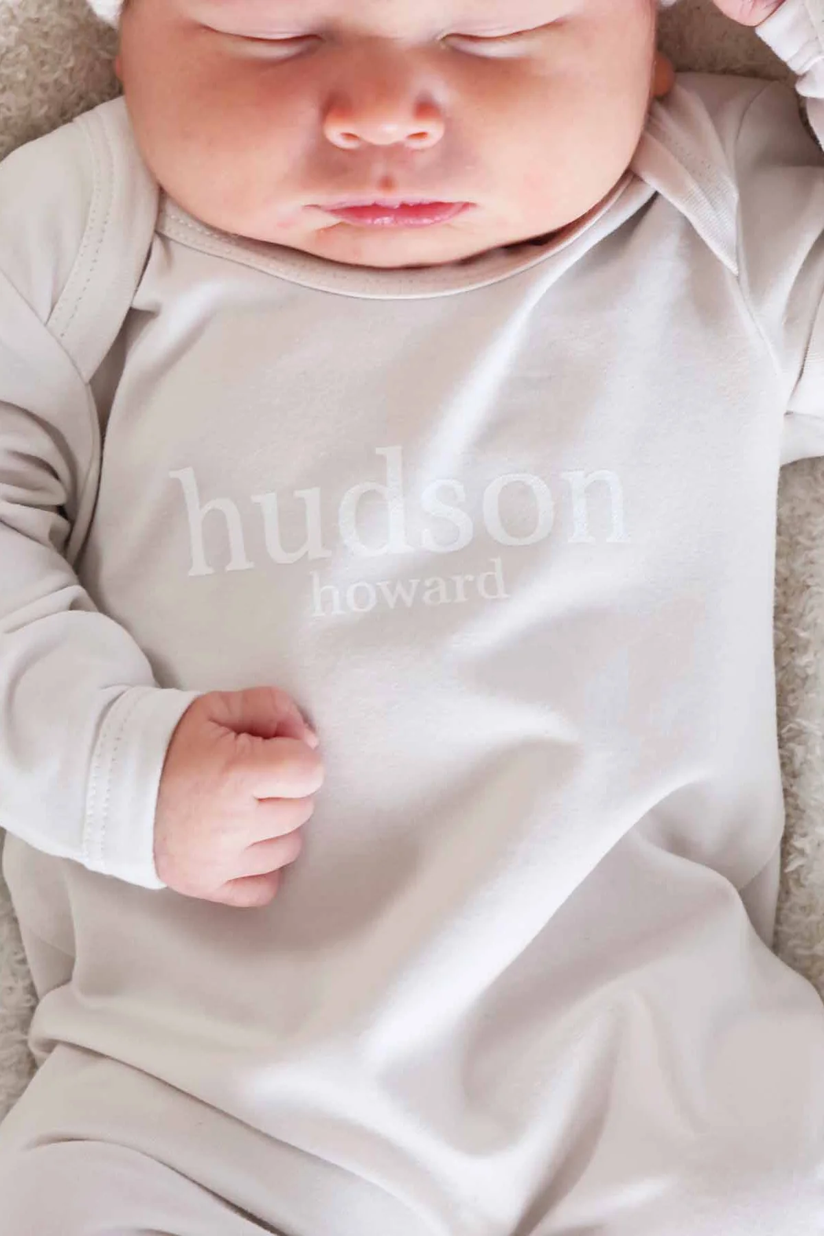 Personalized Full Length Snap Romper | Light Sand - Image 3